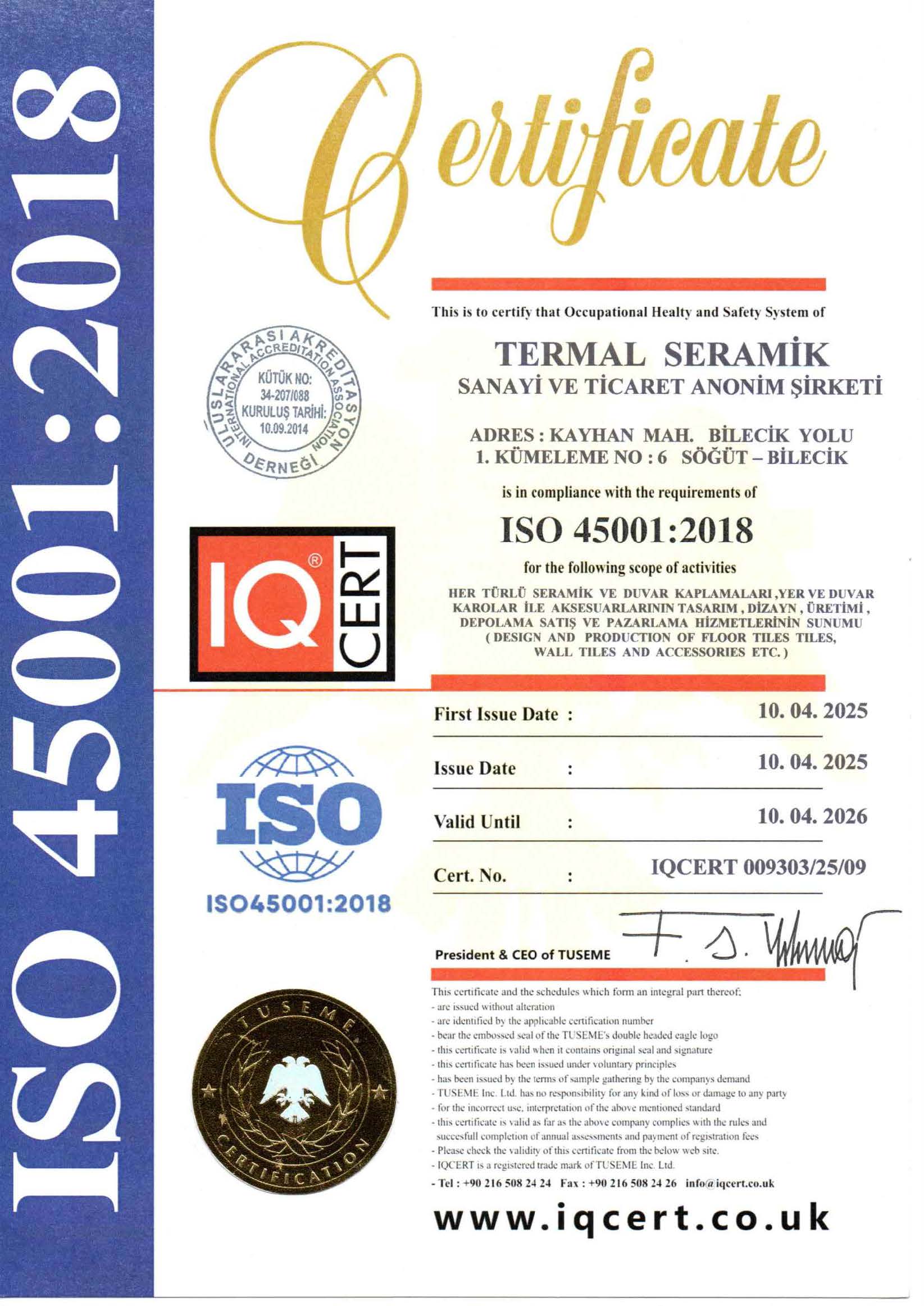 ISO 45001 : 2018